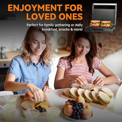 Baker's Friend Mini Panini Press Electric Griddle, 2 Slices of Panini Grill - Image 6