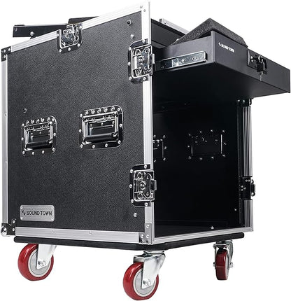 Sound Town High-Quality 1/2” Plywood 12U PA DJ Pro Audio Rack/Road ATA Case by SOUNDTOWN