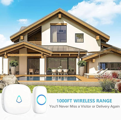 Wireless Doorbell, Remote Door Bell Ringer Wireless Long Range 1000FT, Matt - Image 3