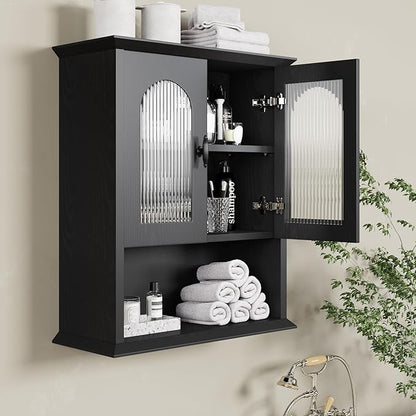 CJL Bathroom Wall Cabinet with Fluted Door, 18.9'' x 23.6'' Medicine Cabinet - Image 2