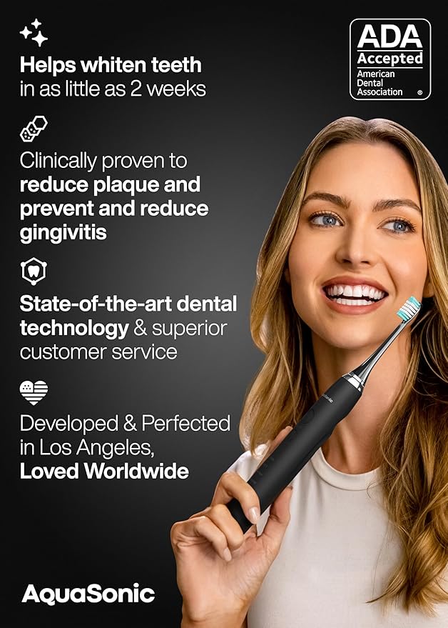 Aquasonic Black Series Ultra Whitening Toothbrush – ADA Accepted Electric - Image 6