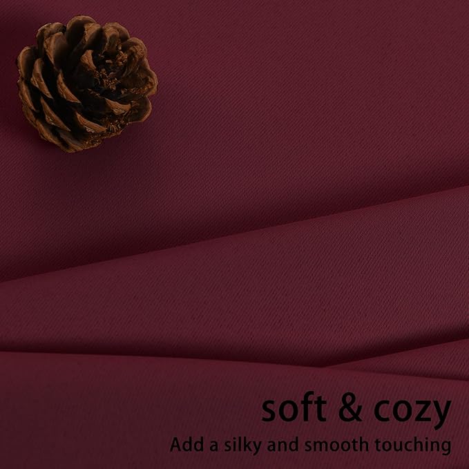JIUZHEN Burgundy Blackout Curtains - Image 7