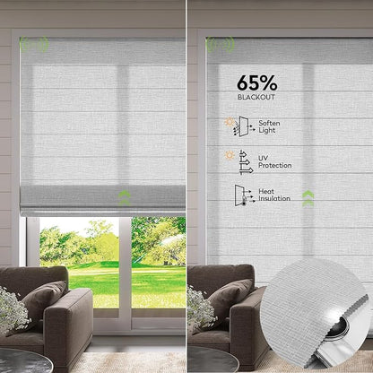 ZSTARR Smart Roman Shades Rechargeable Motorized Blinds - Image 3