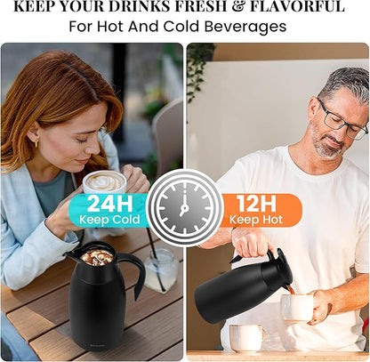 68 Oz Thermal Coffee Carafe, Stainless Steel Insulated Vacuum coffee crafts to - Image 3