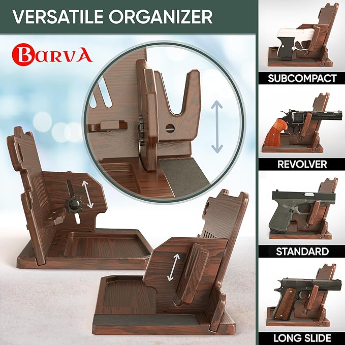 BarvA 2 Phone Docking Station | Patented Adaptive Wood Gun Rack | Night Stand - Image 2