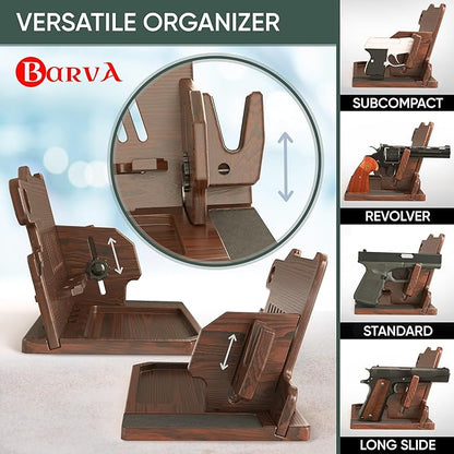 BarvA 2 Phone Docking Station | Patented Adaptive Wood Gun Rack | Night Stand - Image 2