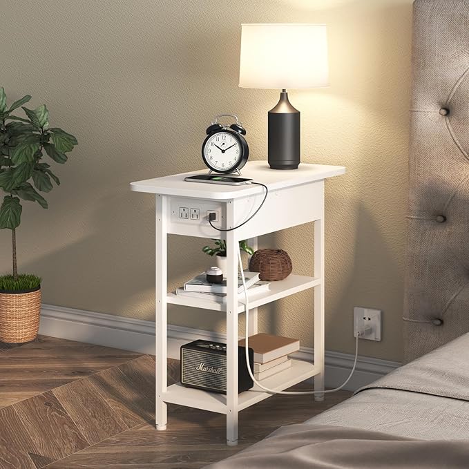LIDYUK End Table with Charging Station, Flip Top Side Table with USB Ports and - Image 6