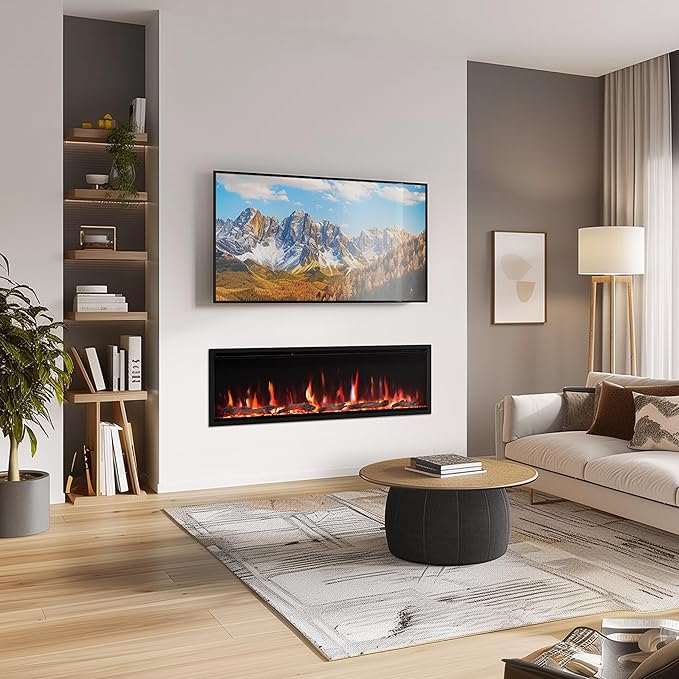 PuraFlame Herman 50 Inch Smart Linear Electric Fireplace - Image 6