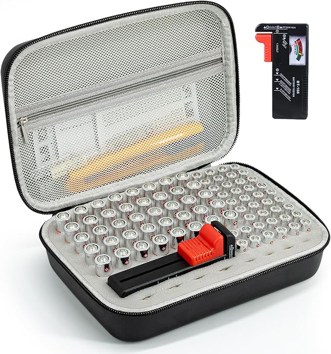 Battery Organizer Storage Case by PORTABLESTORAGECASE