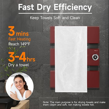 P&Bhusri Electric Heated Towel Rack, Fast Heating and Drying - Image 3