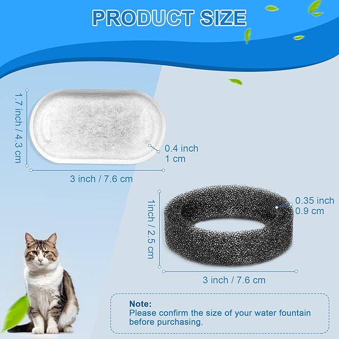 Cat Water Fountain Filters, 40 Pack Cat Replacement Filters - Image 2