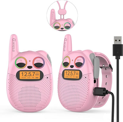 Walkie Talkies for Kids Rechargeable, Toys for 3+ Years Old Kids Walkie Talkies by QNIGLO