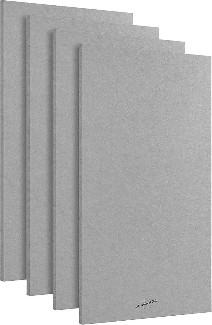 AudioSilk Acoustic Panels, 4 Pack ROOM KIT, Mid Grey by AudioSilk