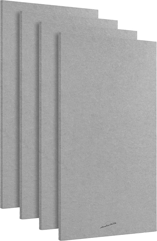 AudioSilk Acoustic Panels, 4 Pack ROOM KIT, Mid Grey by AudioSilk