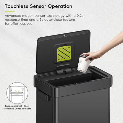 EKO Deluxe Mirage-T 50 Liter / 13.2 Gallon Touchless Rectangular Motion Sensor - Image 3