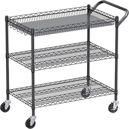 WDT 1350Lbs Capacity Heavy Duty Rolling Utility Cart, Large 3 Tier Rolling Carts - Image 9