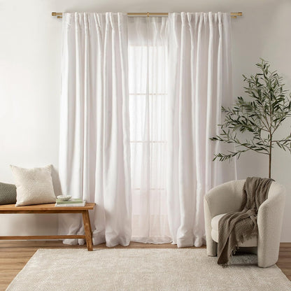 Double Curtain Rods 36-72 Inches for Windows, 1 Inch Diameter Adjustable Heavy Duty Drapery Rod with Aluminum Alloy Brackets and Finials, Modern Stylish Dual Curtains Rod, Brushed Gold