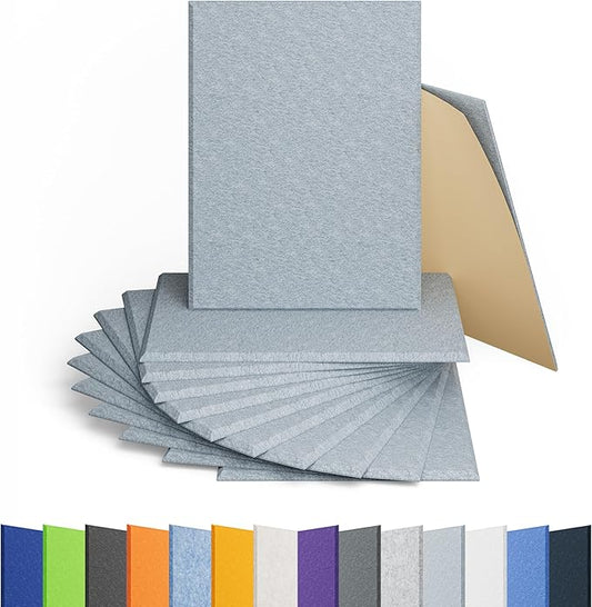 Amantech 12 Pack Acoustic Panels Self Adhesive Sound Proof Foam, High Density by Amantech