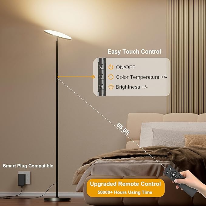 LED Floor Lamp, Bright 36W 3600LM Standing Lamp 350W Equivalent - Image 3