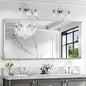 CIRCUMI Silver Bathroom Mirror, Brushed Finish, Tempered Glass, Large Mirror by CIRCUMIMirror