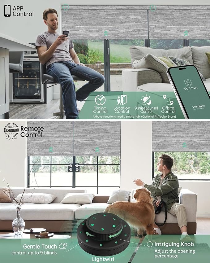 Yoolax Motorized Blinds with Remote, Smart Blinds - Image 3