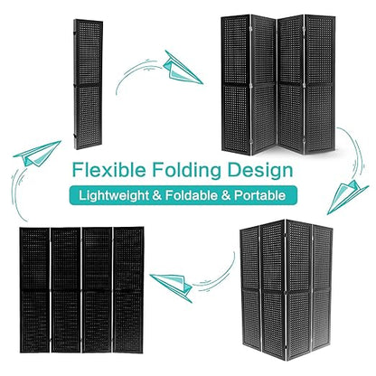 Babion 4 Panel Pegboard Display, Peg Board Room Divider Freestanding Folding - Image 7