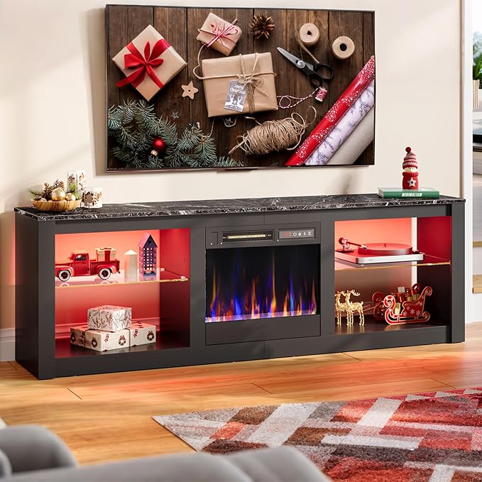 Bestier 63 Inch Modern Fireplace TV Stand by Bestier