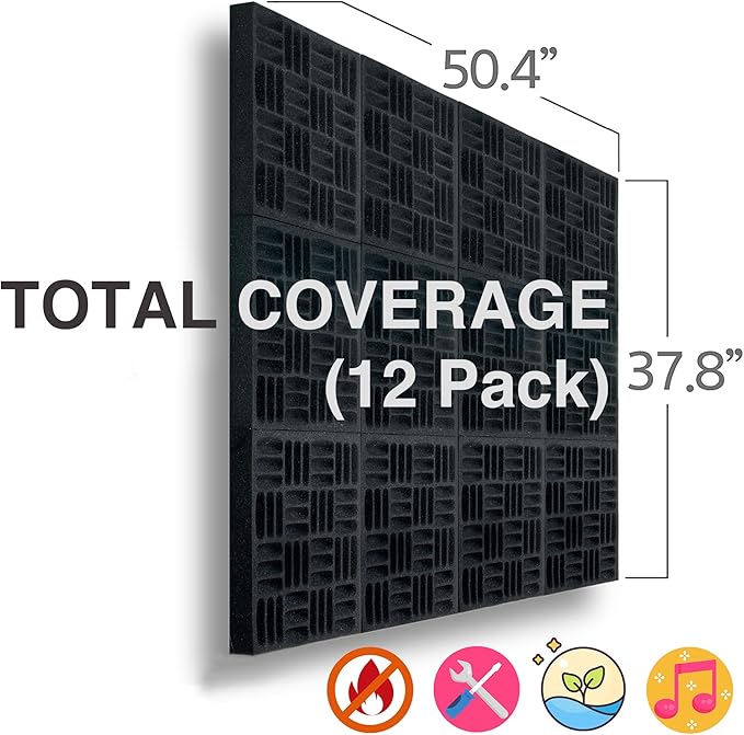 Foroomaco 12 Pack Sound Proof Foam Panels - Image 5