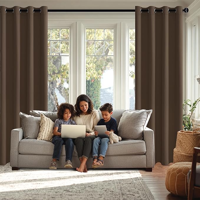 JIUZHEN Blackout Curtains with Tiebacks - Image 3