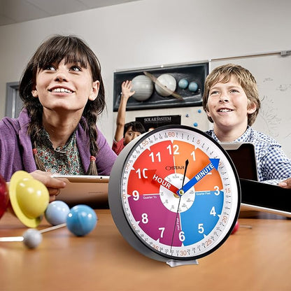 OSTAR Telling Time Teaching Wall Clock, Analog Silent Learning Clock - Image 4