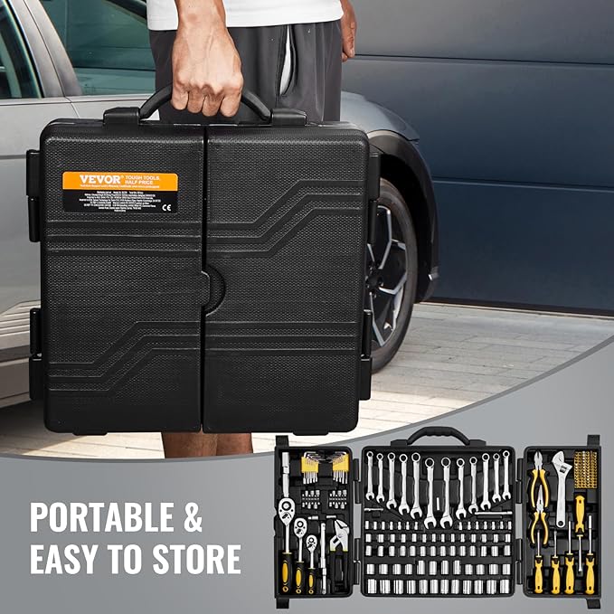 VEVOR Mechanics Tool Set 207 Pieces 1/4" 3/8" 1/2" Drive Sockets -SAE and - Image 6