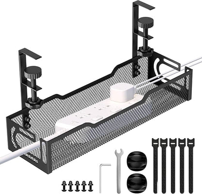 Under Desk Cable Management Tray, No Drill Mesh Desk Cable Tray, Wire by Unknown