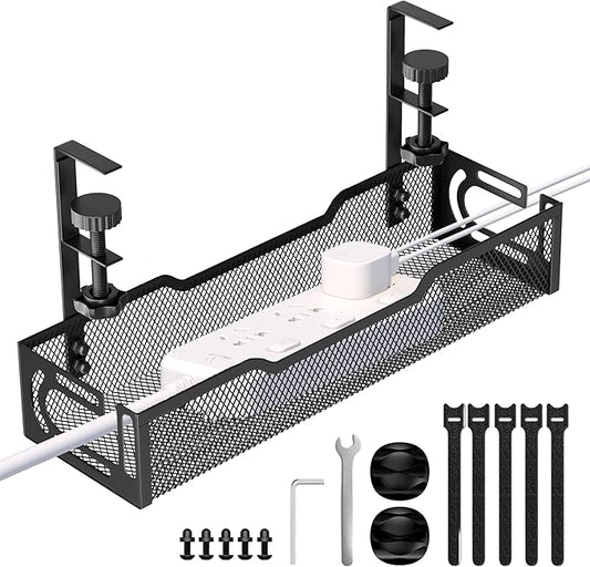 Under Desk Cable Management Tray, No Drill Mesh Desk Cable Tray, Wire by Unknown