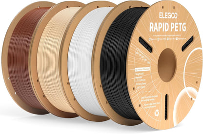 elegoo rapid petg 3d filament bundle 1.75mm black/white/beige/brown, main product view