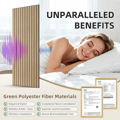 TO-TH Wood-Look Sound Panels, 4 Pack 47.2” x 23.6” Soundproof Wall Panels - Image 3