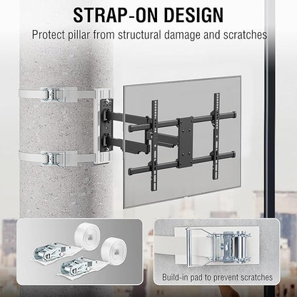 CondoMounts CLMTVA1064 Full-Motion Pillar Mount – Strap-on, No Drilling Required - Image 3