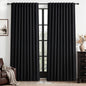 Black Out Curtains 60 Inches Extra Wide Luxury Linen Curtains 84 Inch Length by QJMYDECO