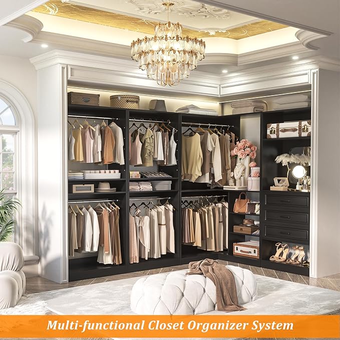 Unikito Closet System with Drawers，86”Modular Corner Closet Organizer System - Image 2