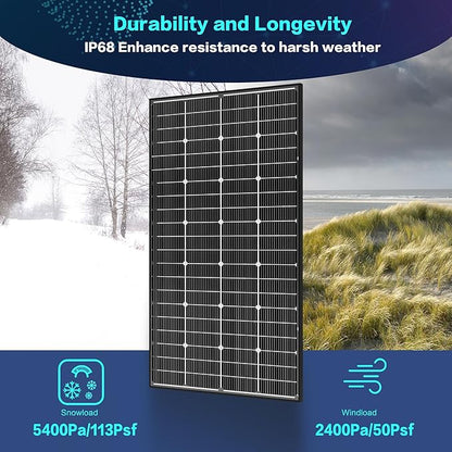 JJN Bifacial 400 Watt Solar Panel, 16BB N-Type 2 Pcs 200W 12V 25% High - Image 4