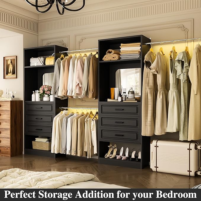 Unikito Closet System with 6 Drawers, 6-14Ft Closet Organizer with Mirror - Image 6