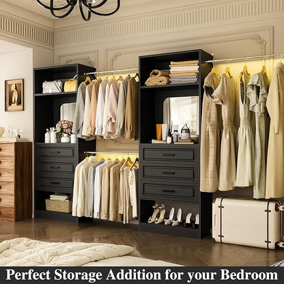 Unikito Closet System with 6 Drawers, 6-14Ft Closet Organizer with Mirror - Image 6