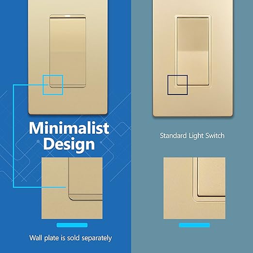 LIDER Minimalist Design Matte Finish Lighted 4-Way Decorator Light Switch - Image 5