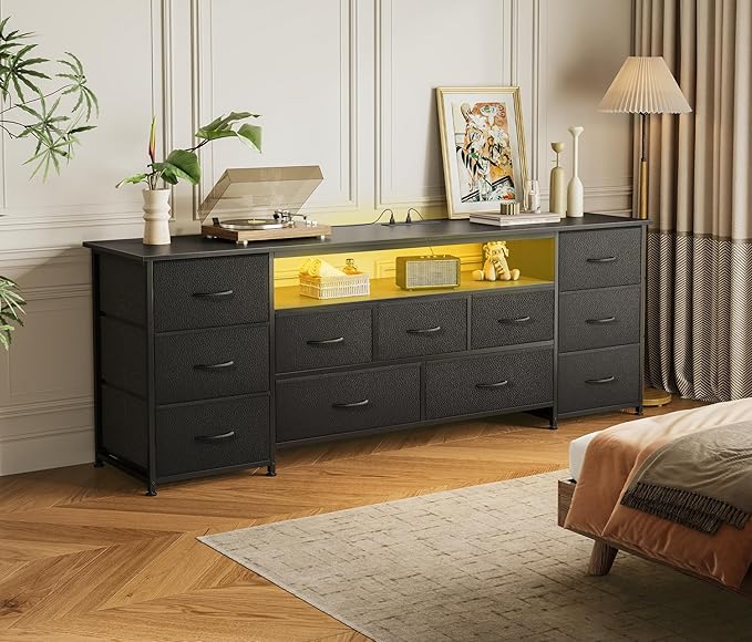 Huuger 63 Inch TV Stand for 65, 70 Inch TV, 11 Drawer Long Dresser - Image 7