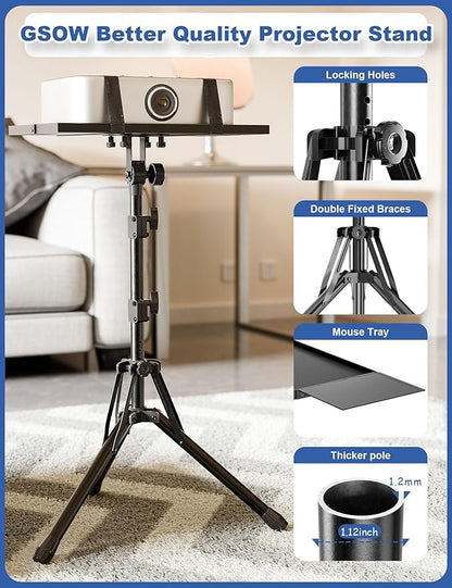 Projector Stand Tripod, Adjustable Height 26 to 56 Inch Laptop Tripod, Laptop - Image 4