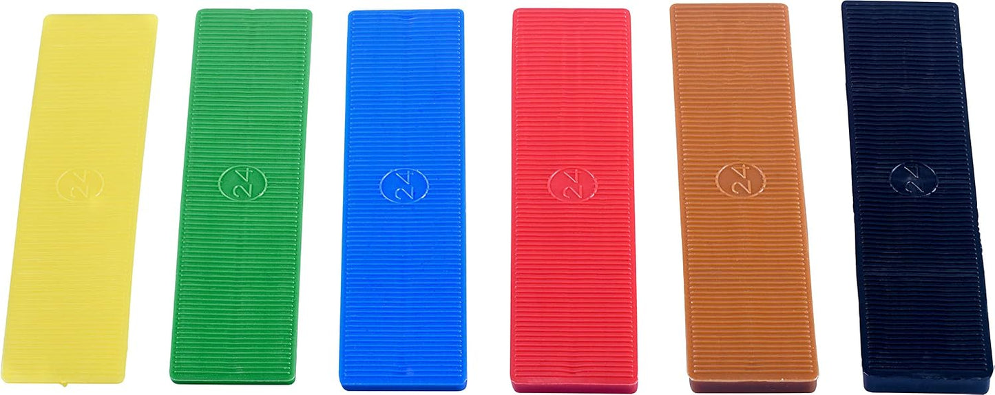 Connex B34300 Glazing Set 300 Pieces 100 x 24 mm Six Heights from 1 to 6 mm Assorted Colours with Ribbing Polypropylene/Backing Plates/Carrying Blocks/Plastic Wedges