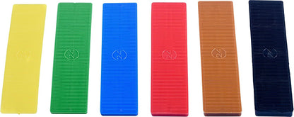 Connex B34300 Glazing Set 300 Pieces 100 x 24 mm Six Heights from 1 to 6 mm Assorted Colours with Ribbing Polypropylene/Backing Plates/Carrying Blocks/Plastic Wedges