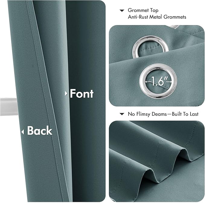 MIULEE Dusty Blue Blackout Curtains - Image 4