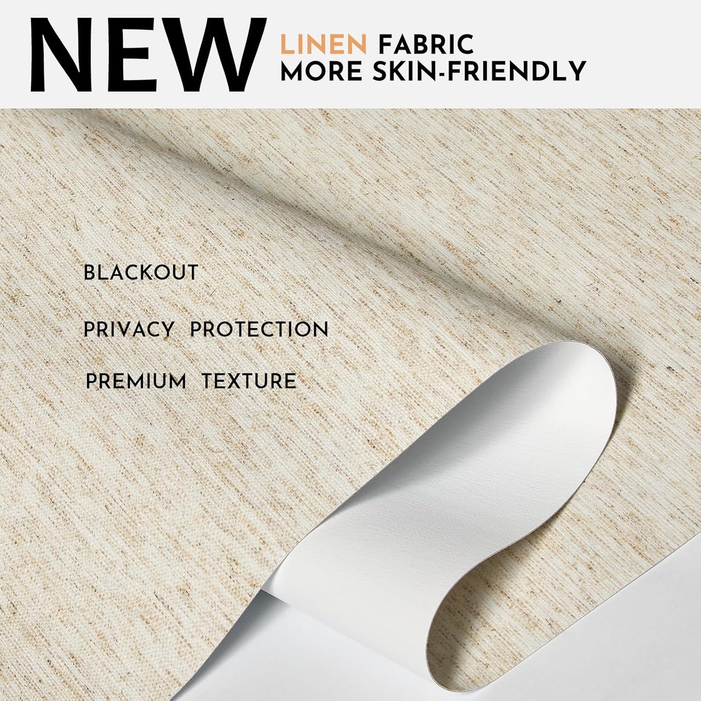 Persilux Blackout Roller Shades for Window Blinds,Cordless,Linen Fabric,Thermal Insulated Fabric UV Protection Shades for Home,Office,Bedroom,Door,Blackout-Cream,34 1/2" W X 64" H