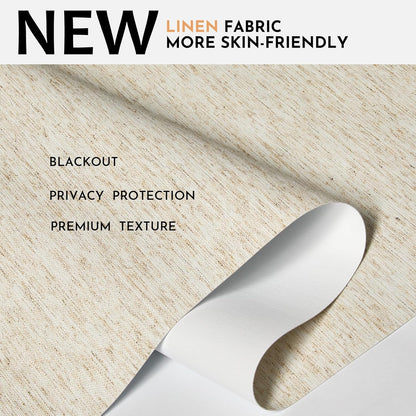 Persilux Blackout Roller Shades for Window Blinds,Cordless,Linen Fabric,Thermal Insulated Fabric UV Protection Shades for Home,Office,Bedroom,Door,Blackout-Cream,34 1/2" W X 64" H