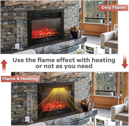 Giantex 28.5" Electric Fireplace Insert, Wall Recessed/Mounted, Freestanding - Image 7